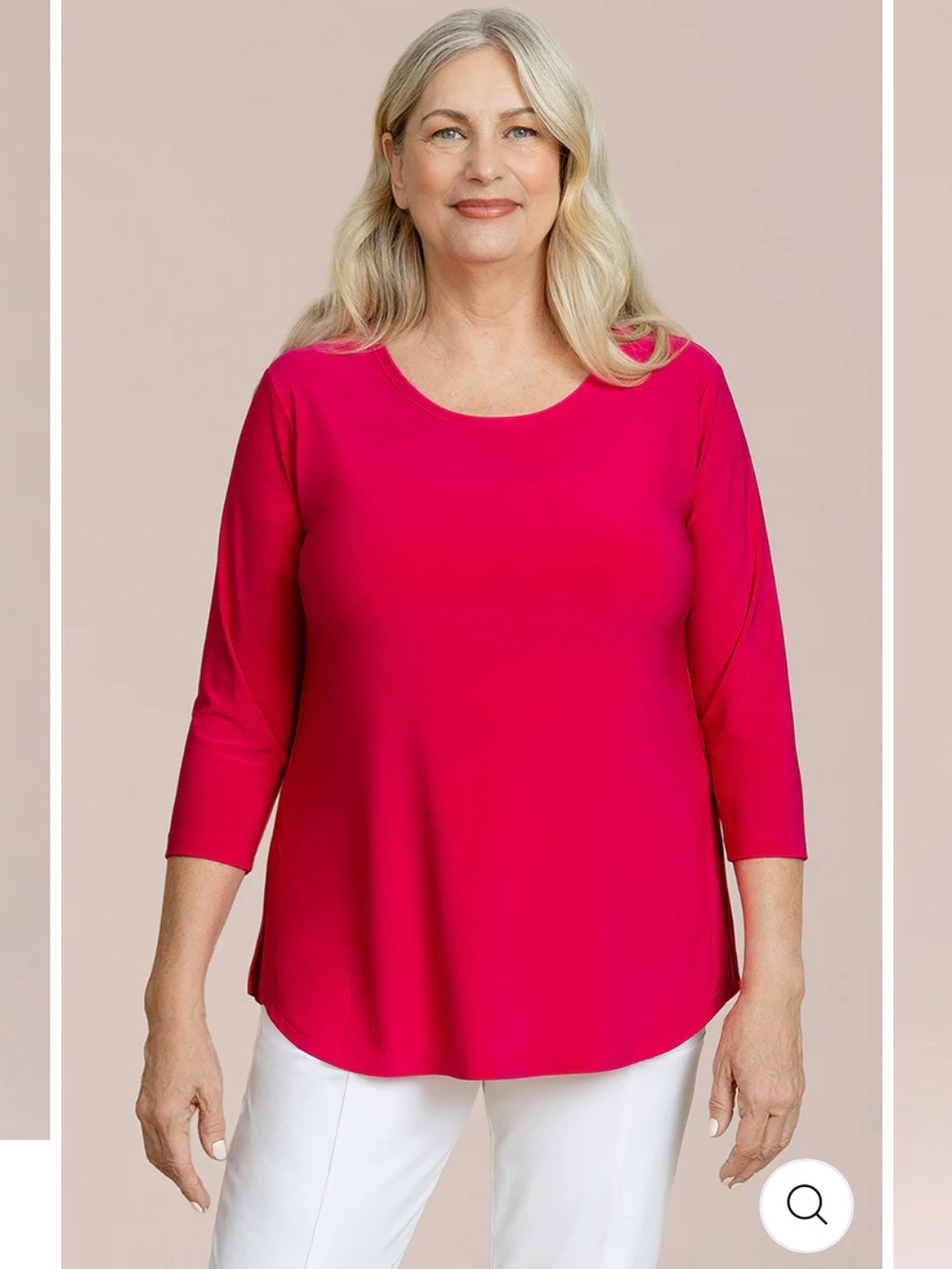 Sympli Go To Classic T Shirt Relax 3/4 Sleeve Size 14 Watermelon Pink